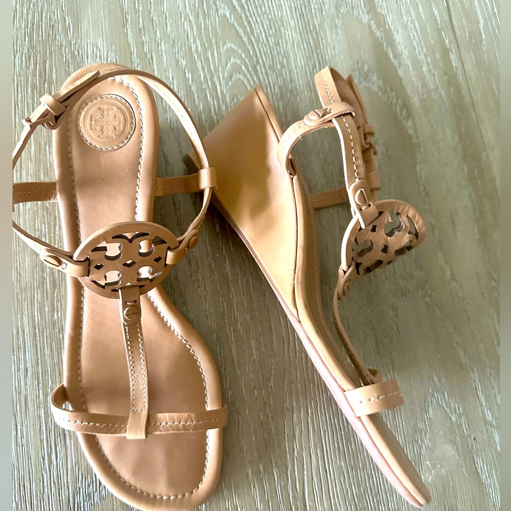 Tory Burch Miller leather 60mm wedge sandals